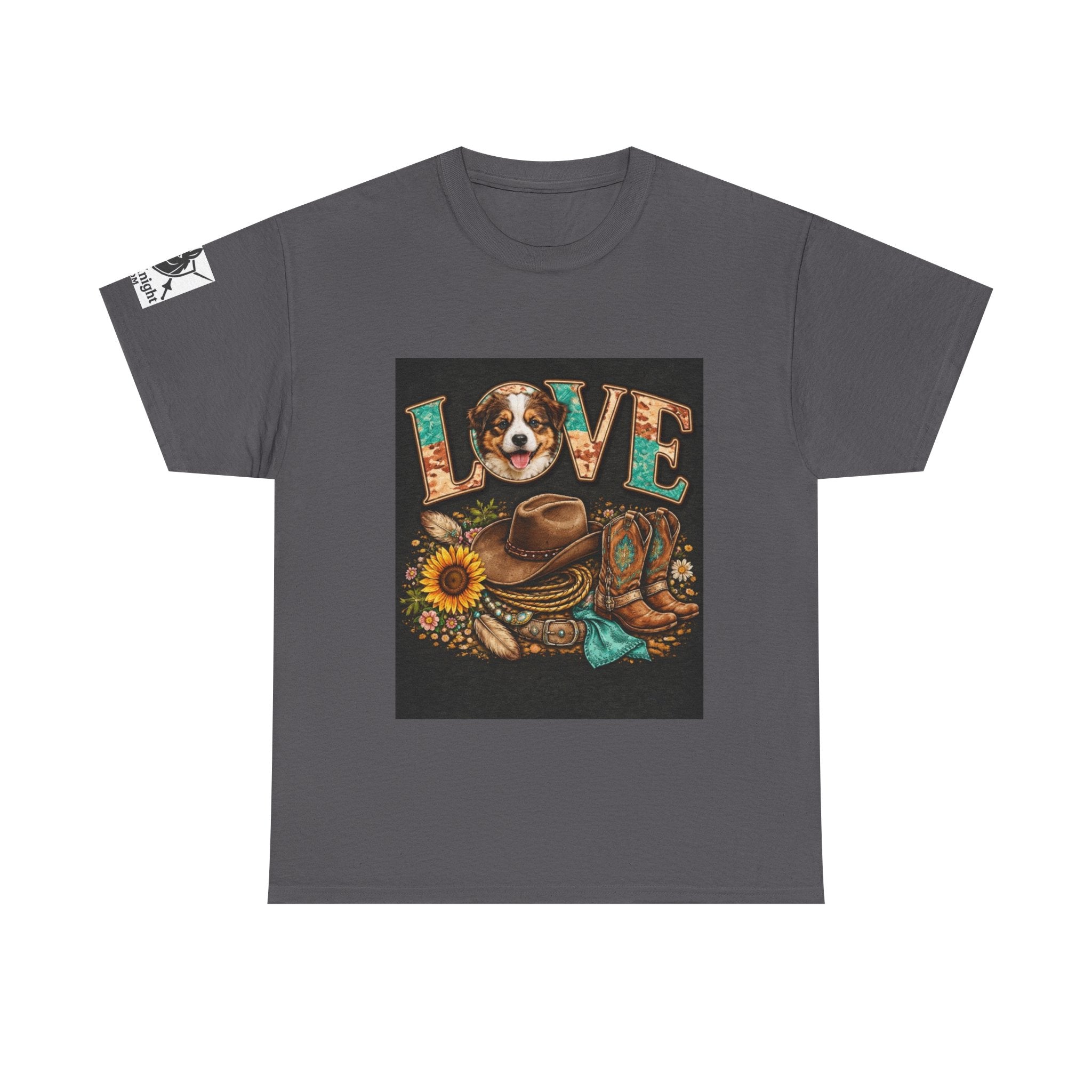 Western rider Love Puppies— Cowgirl western Graphic Tee