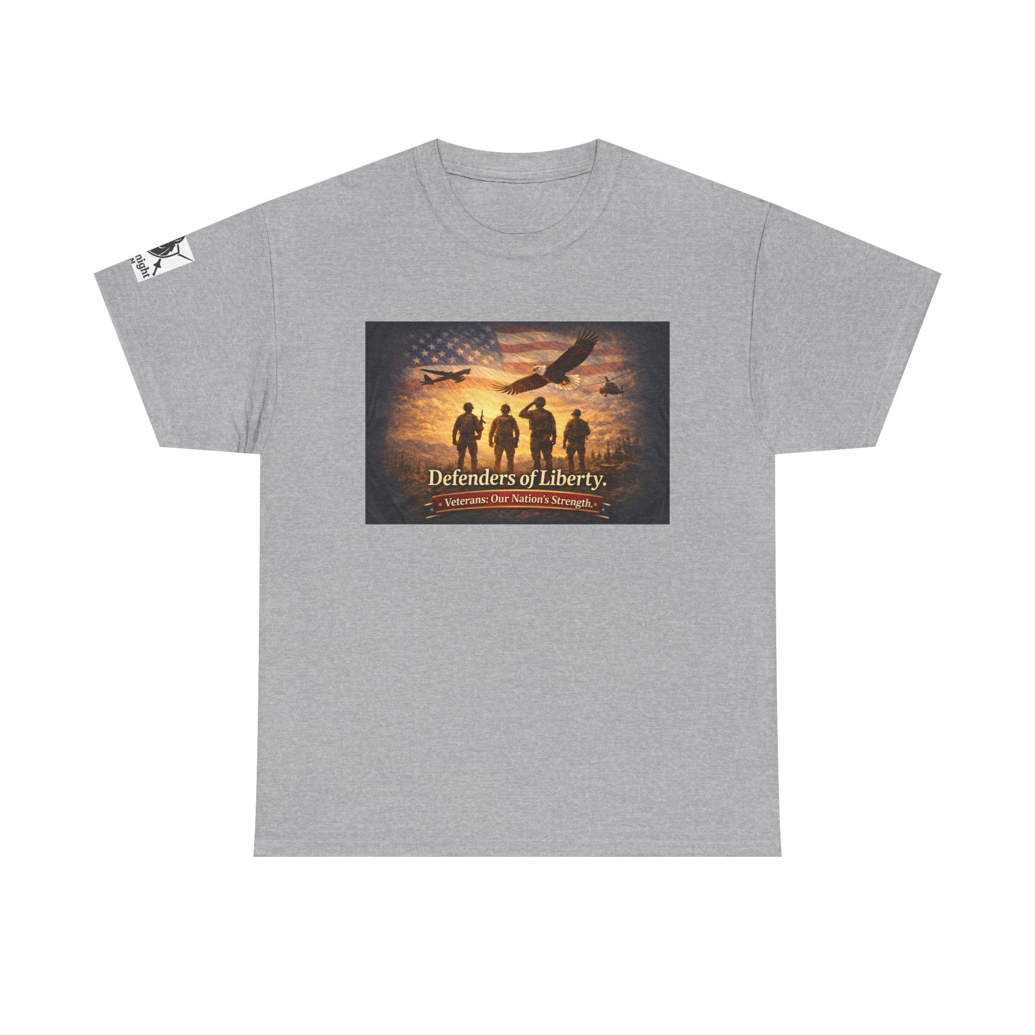 USA Flag Graphic Tee - "Defenders of Liberty -Veterans our nations strength!"