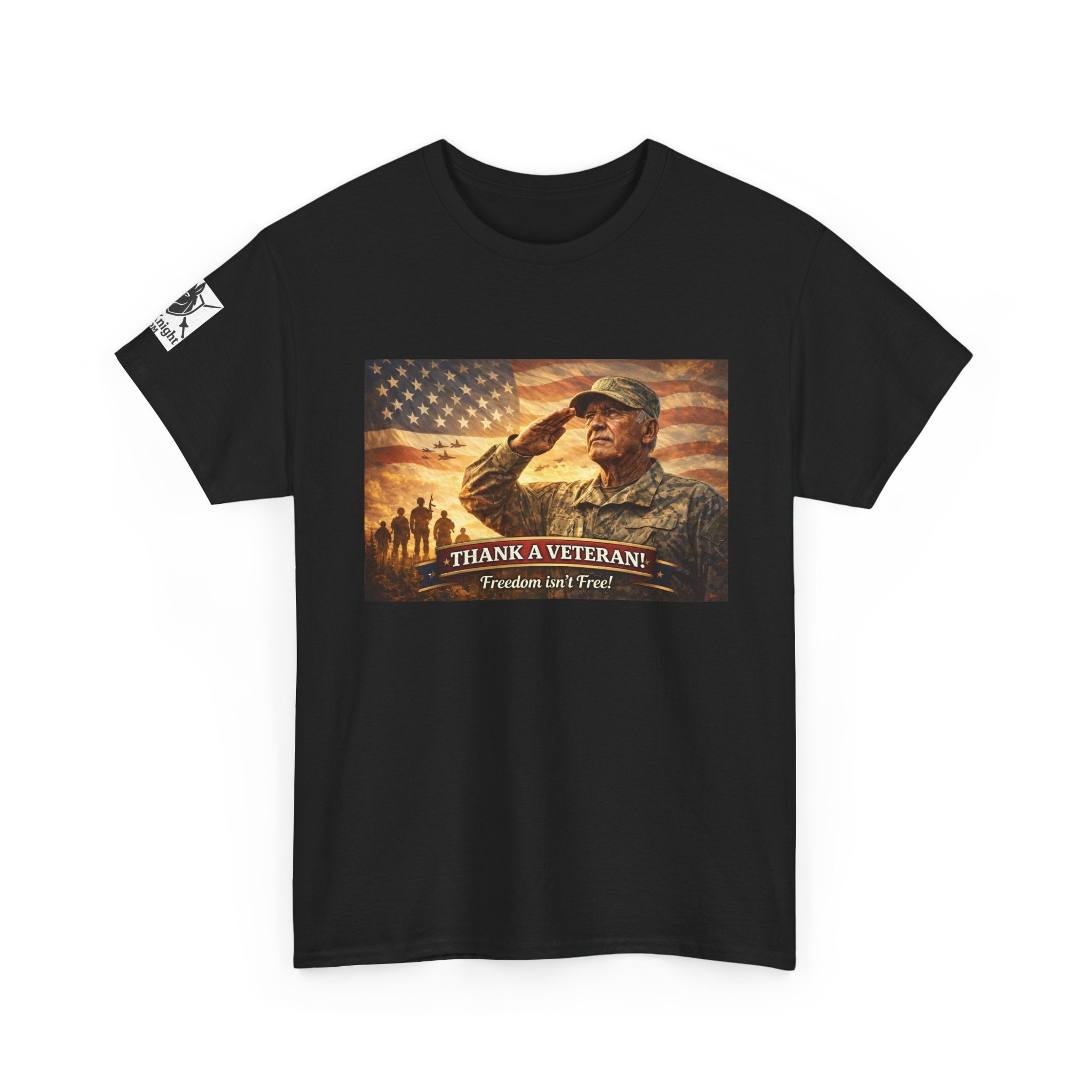 USA Flag Graphic Tee - "Freedom isnt Free  Thank a Vet!"