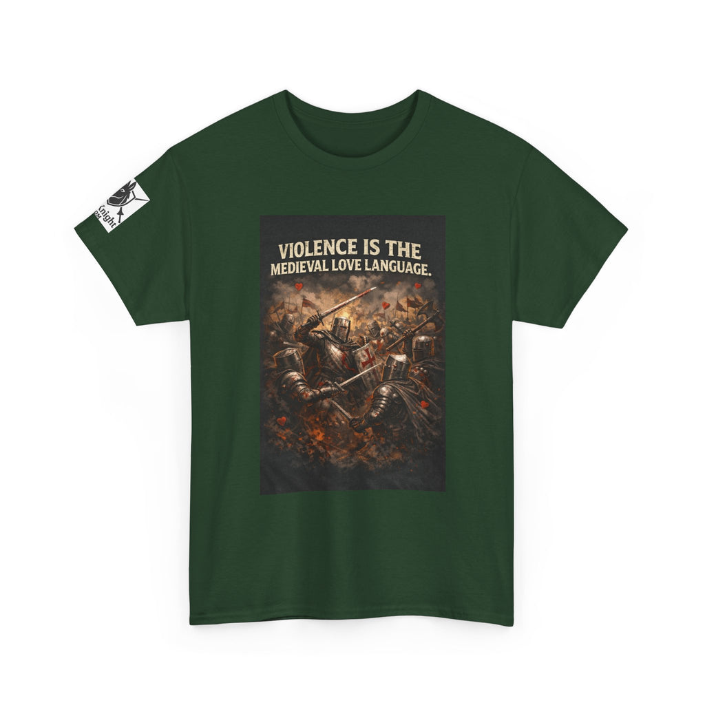 Medieval Battle T‑Shirt — "Violence Is the Medieval Love Language" Graphic Tee
