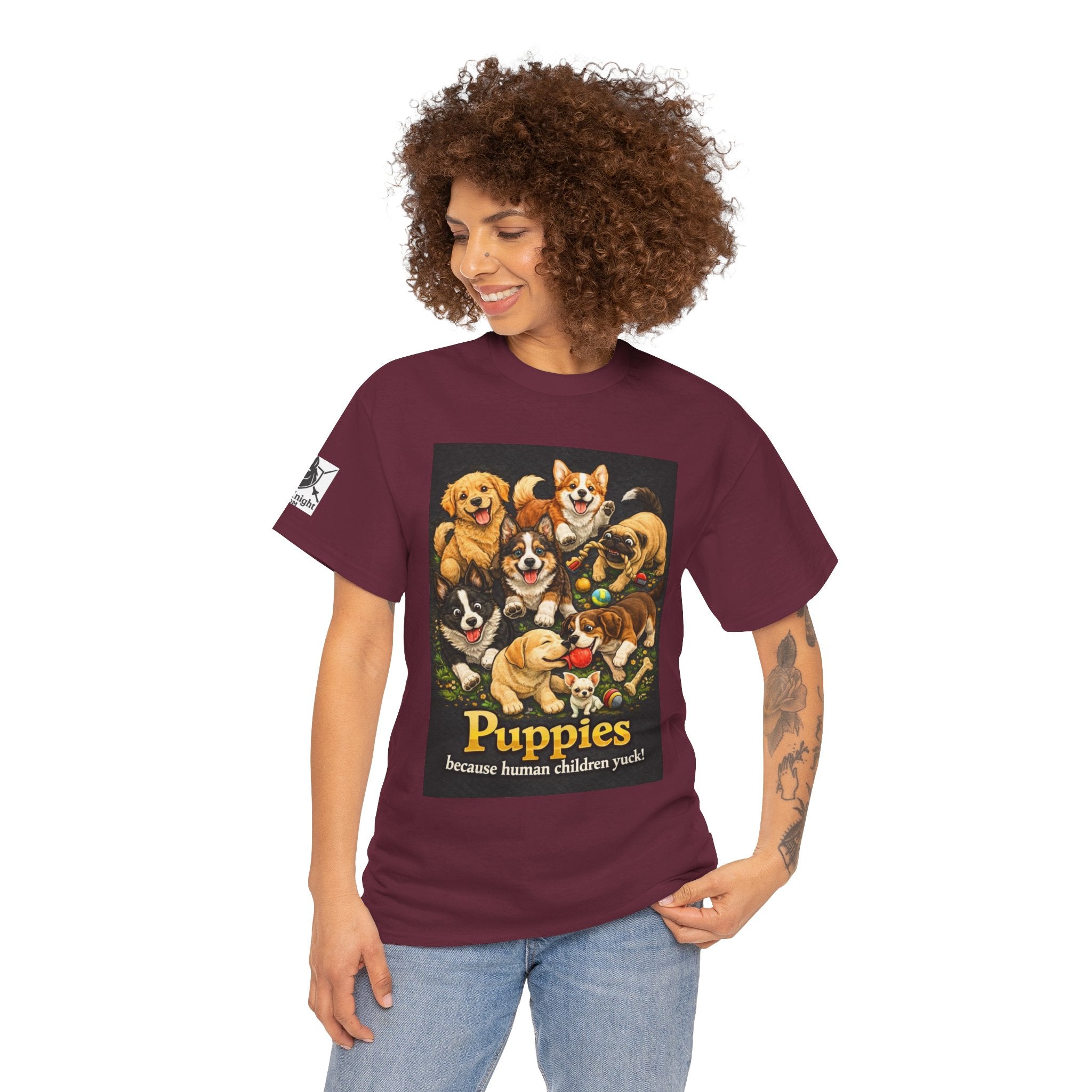 Puppies becouse Human Children Yuck!  Teeshirt.  Dog lover funny