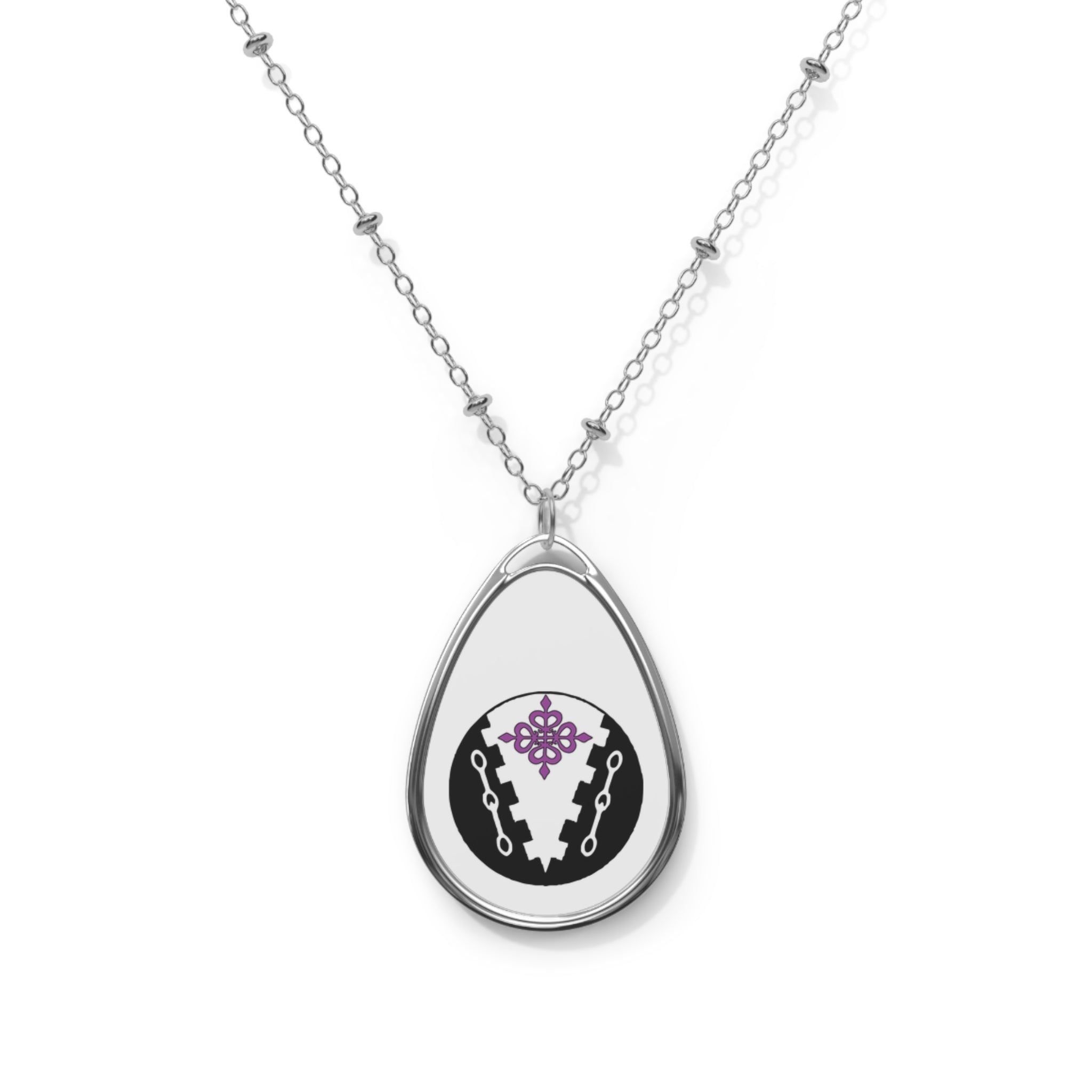 Silver Oval Necklace — EO Fyrd Keyhole Emblem Pendant