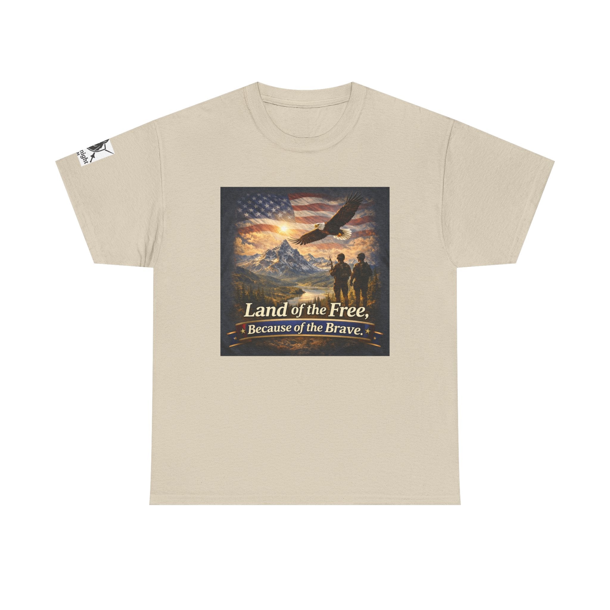 USA Flag Graphic Tee - "Land of the Free -Because of the Brave!"