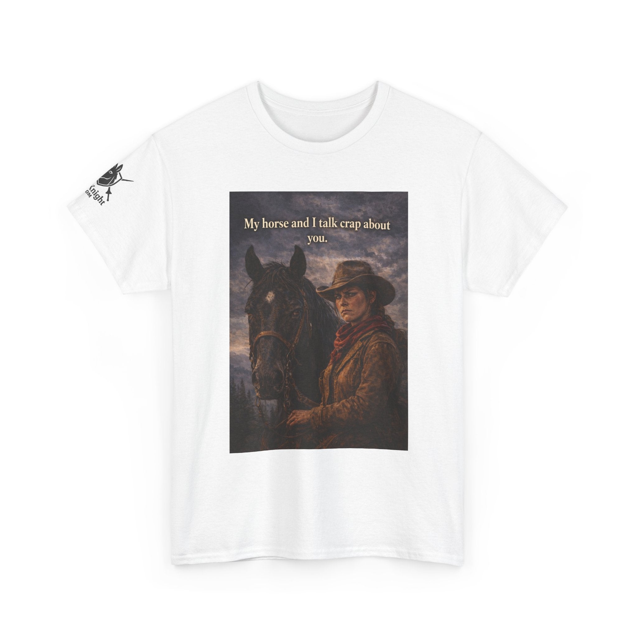 Cowboy & Horse Graphic Tee — "My horse and I talk crap about you"