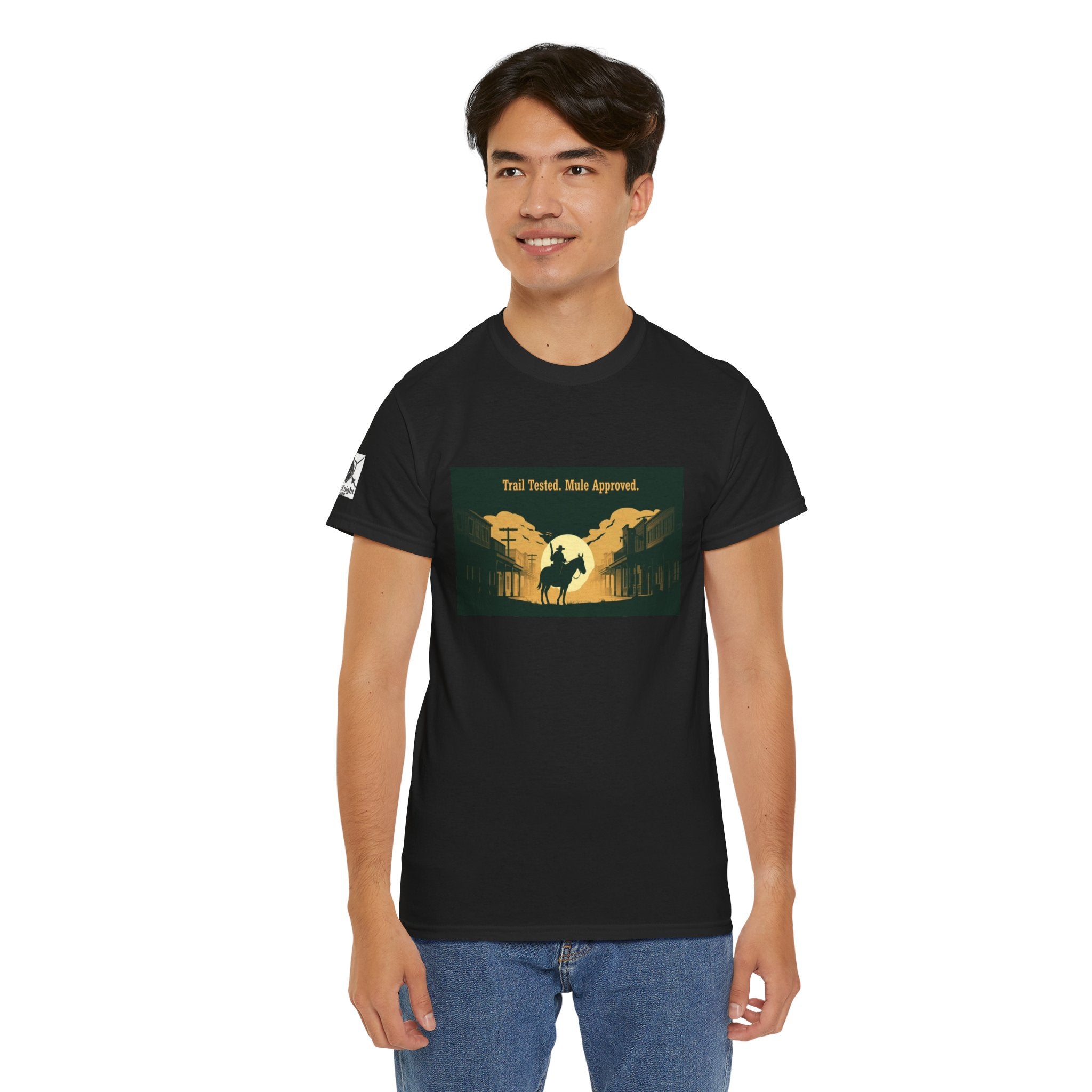 Western Rodeo T-Shirt — 'Trail Tested, Mule Approved' Vintage Cowboy Tee
