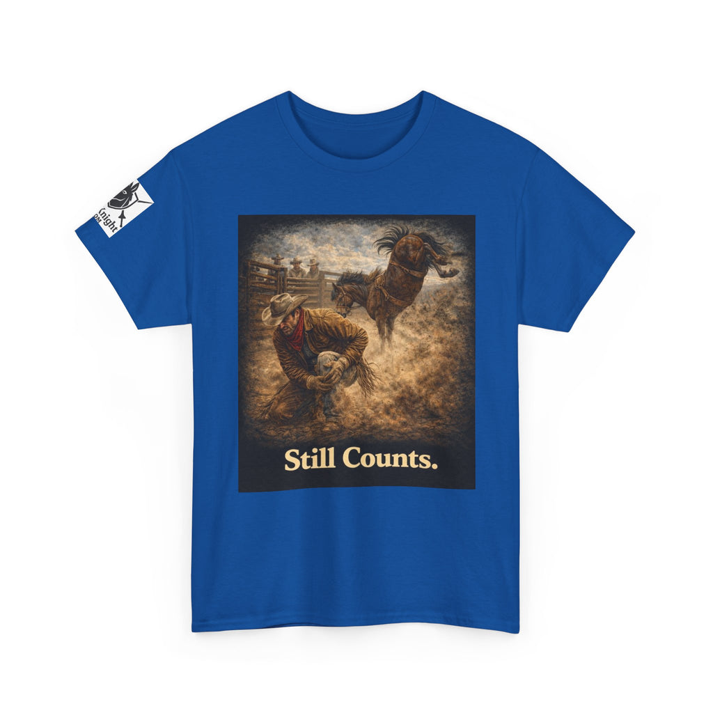Rodeo Still Counts T-Shirt — Cowboy Landscape Graphic Tee