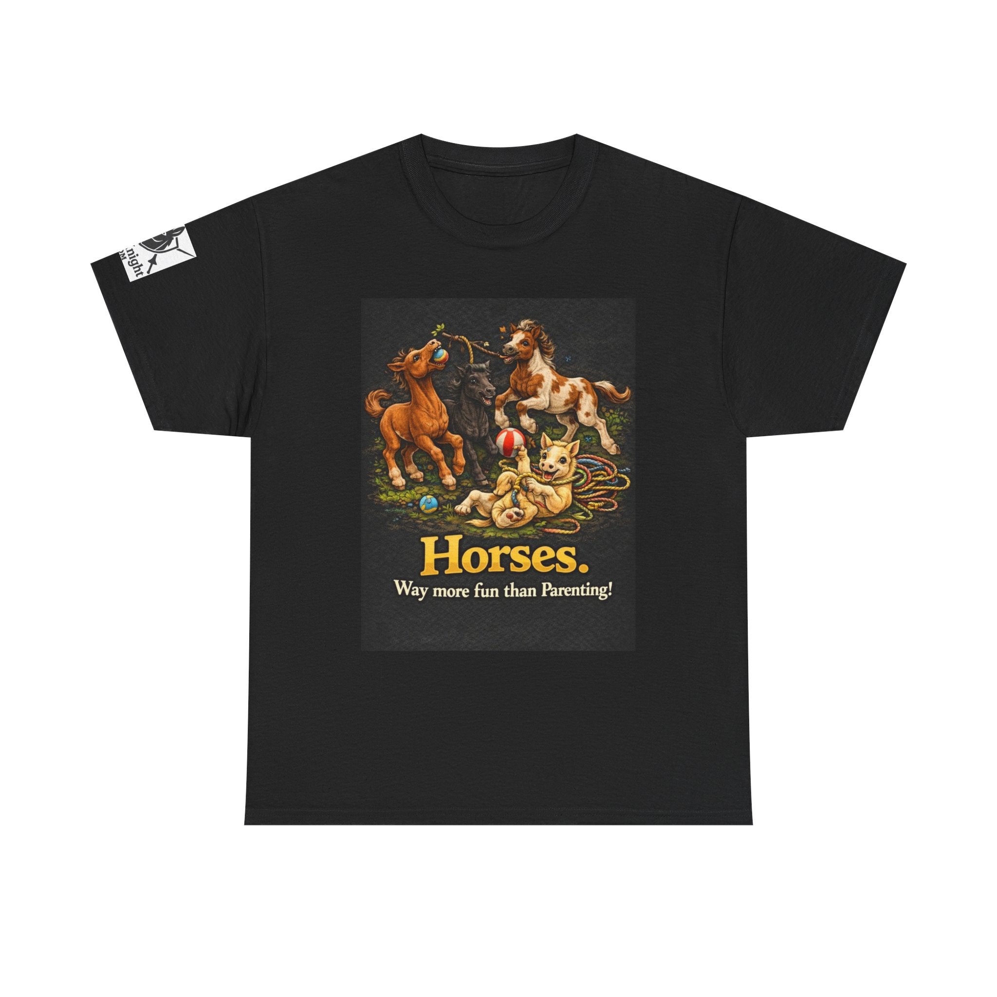 Horse lover shirt.  Horses.  Way more fun than Parenting! Teeshirt funny